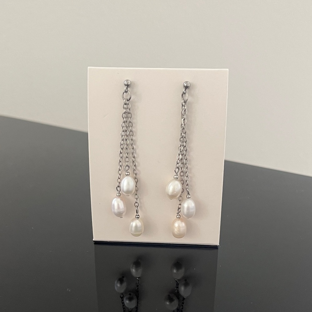 Handcrafted Silver Pearl Drop Earrings